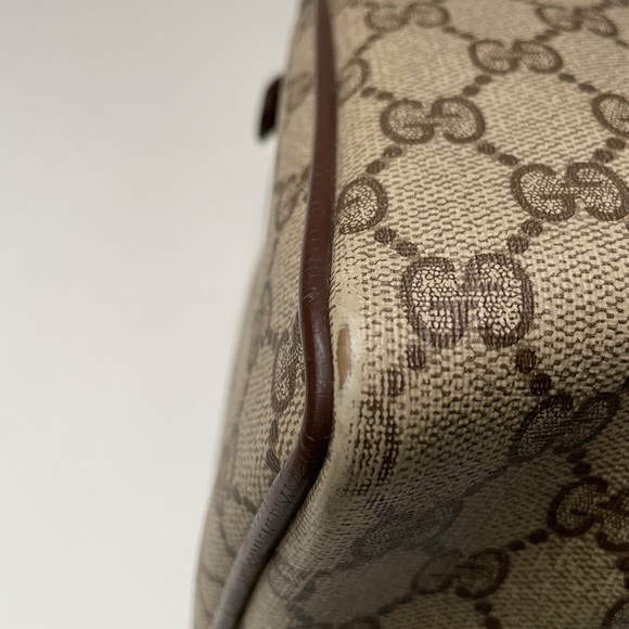 Authentic Vintage Gucci Boston Brown GG Coated Canvas Satchel - Picture 11 of 14